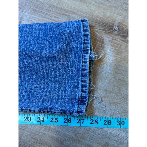 Y2K Arizona Flare Leg Stretch Jeans 7 Short Blue Denim Mid‎ Rise - Picture 7 of 8